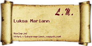 Luksa Mariann névjegykártya